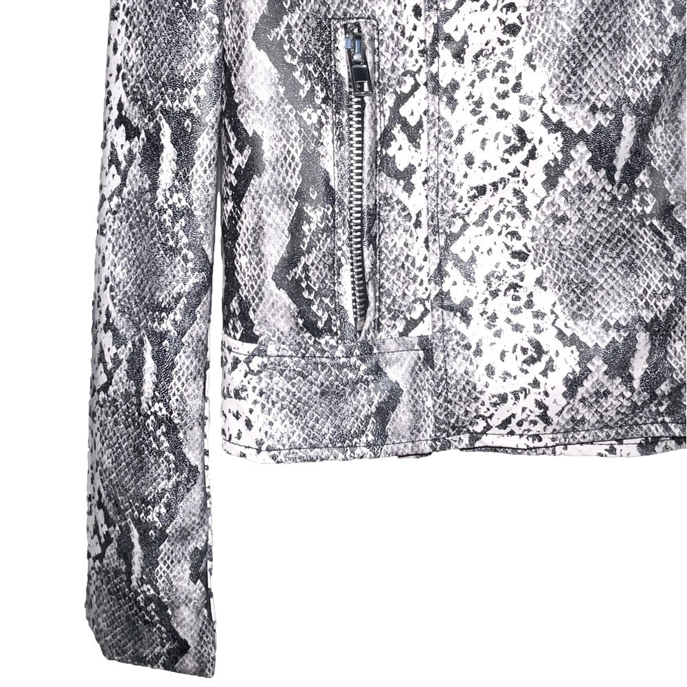Philosophy Faux Leather Snakeskin Moto Jacket Cropped Edgy Layers Womens Medium - Picture 5 of 8